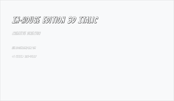 In-House Edition 3D Italic Business Card