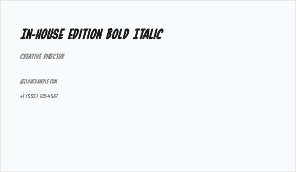 In-House Edition Bold Italic Business Card