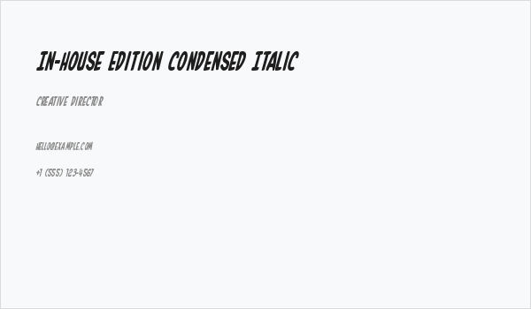 In-House Edition Condensed Italic Business Card