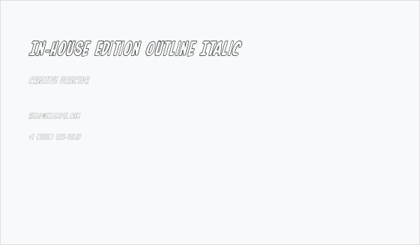 In-House Edition Outline Italic Business Card
