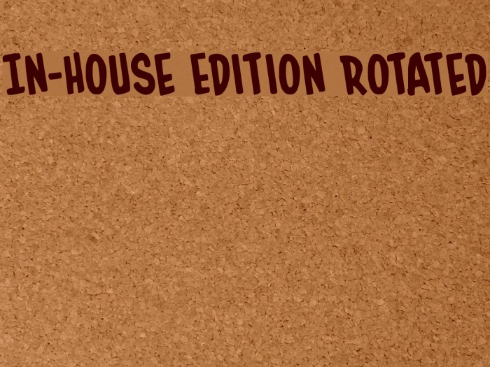 In-House Edition Rotated Font examples