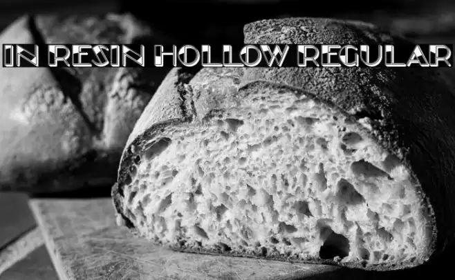 In Resin Hollow Regular Font examples