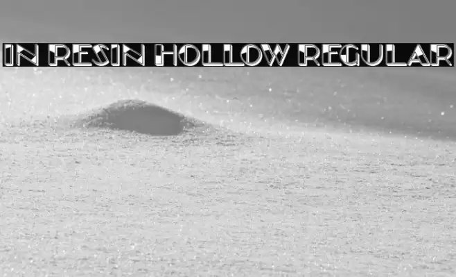 In Resin Hollow Regular Font examples