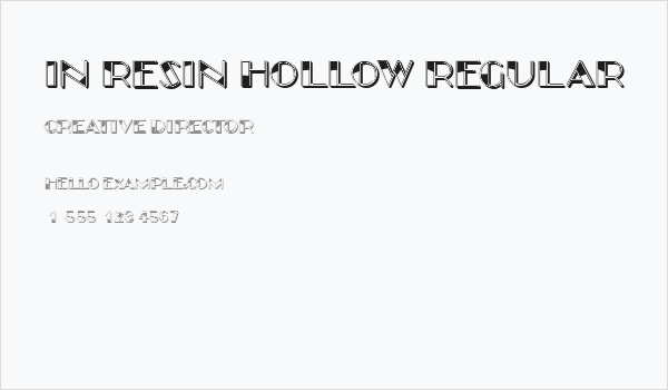 In Resin Hollow Regular Business Card