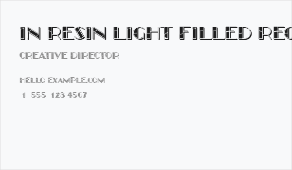 In Resin Light Filled Regular Business Card