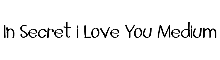In Secret i Love You Medium  Free Fonts Download