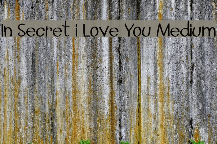 In Secret i Love You Medium Font examples