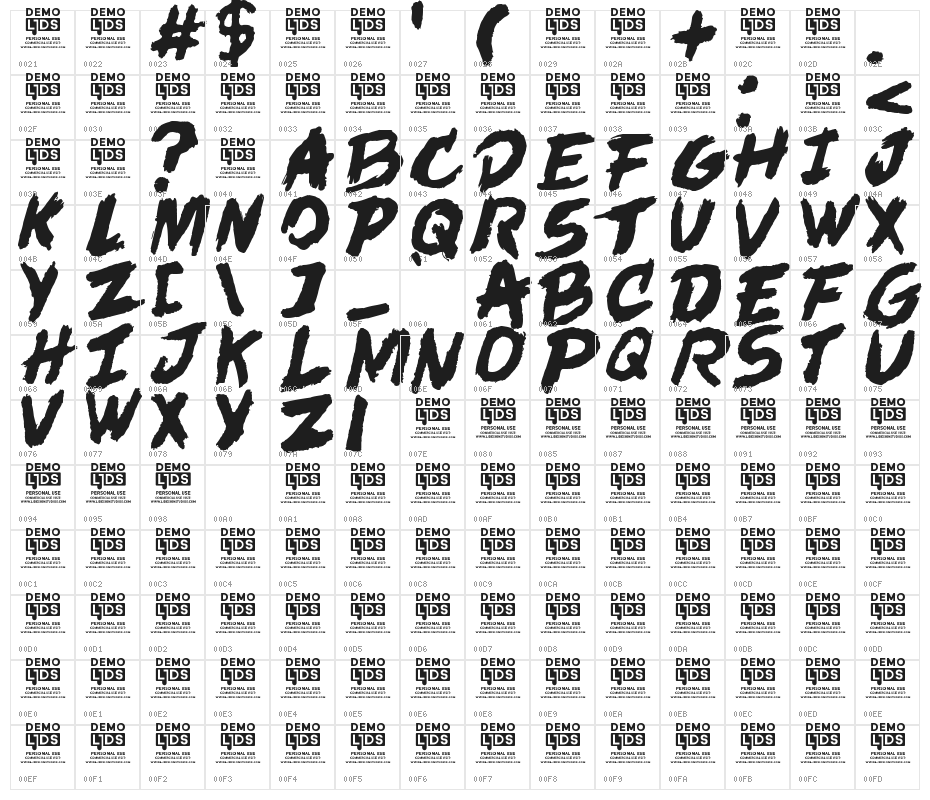 In der Zeit Character Map