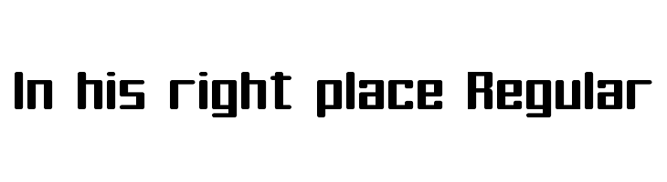 In his right place Regular Font