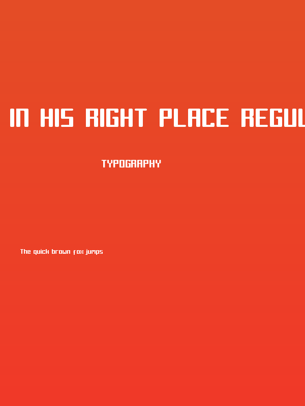 In his right place Regular Poster