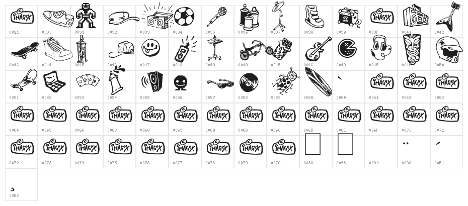 In my room Character Map