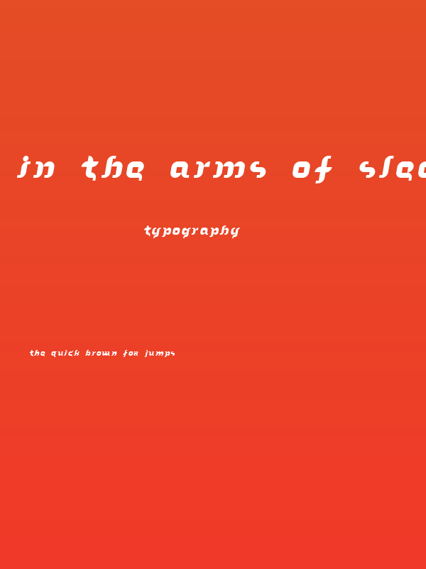 In the arms of sleep Poster