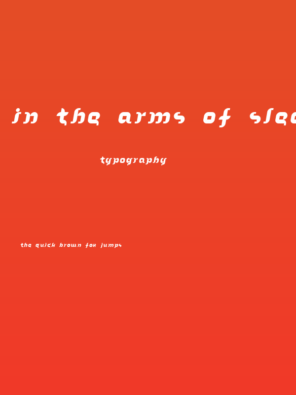 In the arms of sleep Poster