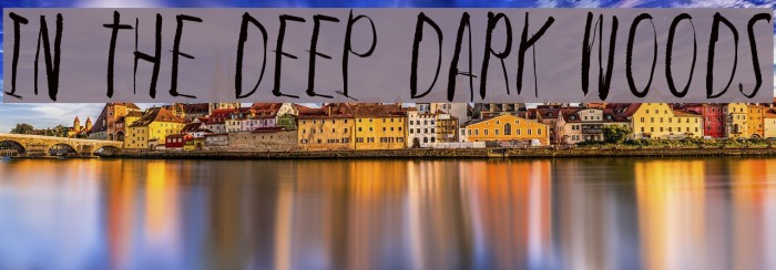In the deep dark woods Font examples