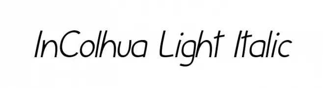 InColhua Light Italic  Скачать бесплатные шрифты