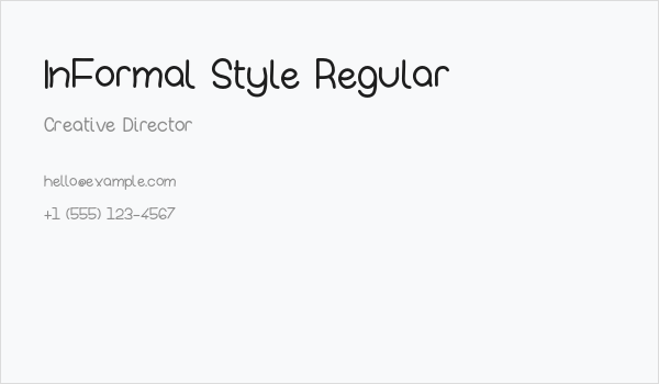 InFormal Style Regular Business Card