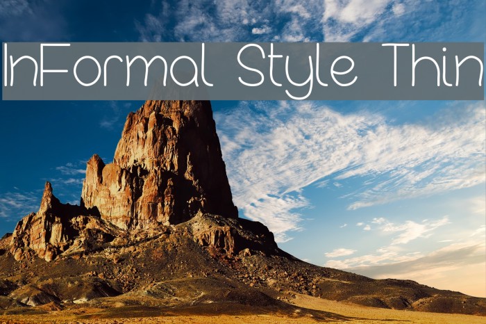 InFormal Style Thin Font examples