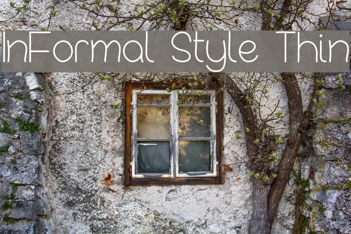 InFormal Style Thin Font examples