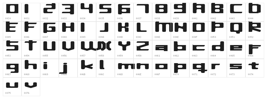 InavelTetkaCyr Character Map