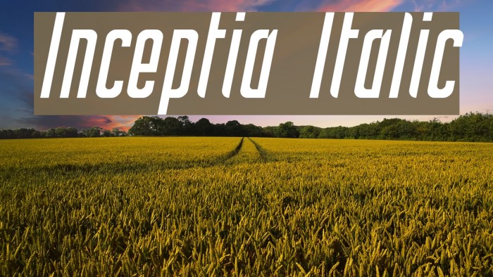 Inceptia Italic Font examples
