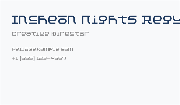 Incheon Nights Regular Business Card