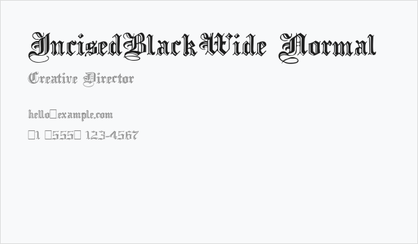 IncisedBlackWide Normal Business Card
