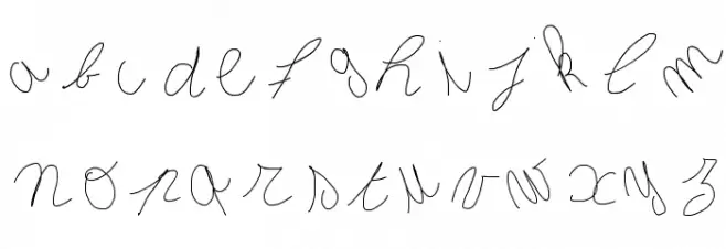 Inclinedletter Caratteri MINUSCOLO