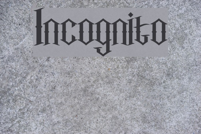 Incognito फ़ॉन्ट examples