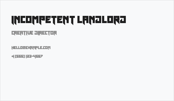 Incompetent Landlord Business Card