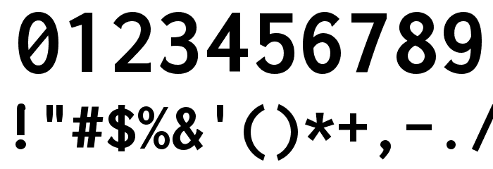 Inconsolata Bold Font OTHER CHARS