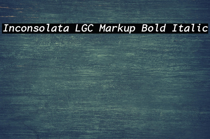 Inconsolata LGC Markup Bold Italic Example 2