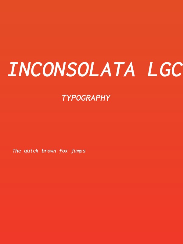 Inconsolata LGC Markup Bold Italic Poster