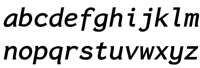 Inconsolata LGC Markup Bold Italic Font LOWERCASE