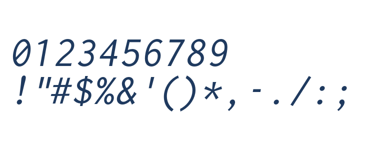 Inconsolata LGC Markup Italic Other Characters