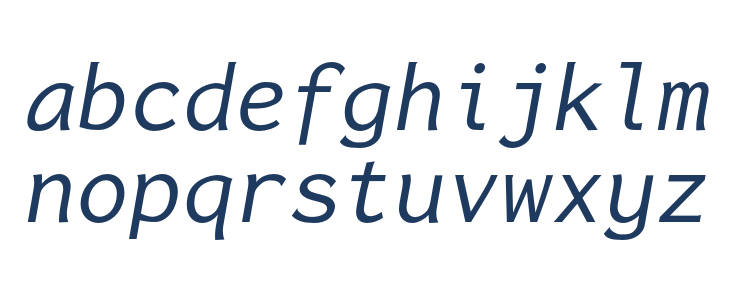 Inconsolata LGC Markup Italic Lowercase