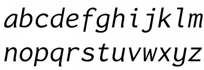 Inconsolata LGC Markup Italic フォント 小文字