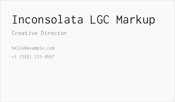 Inconsolata LGC Markup Business Card