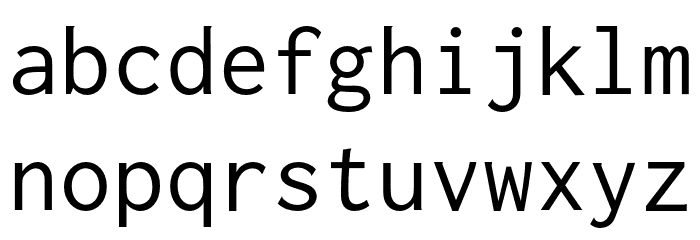 Inconsolata LGC Markup Font LOWERCASE
