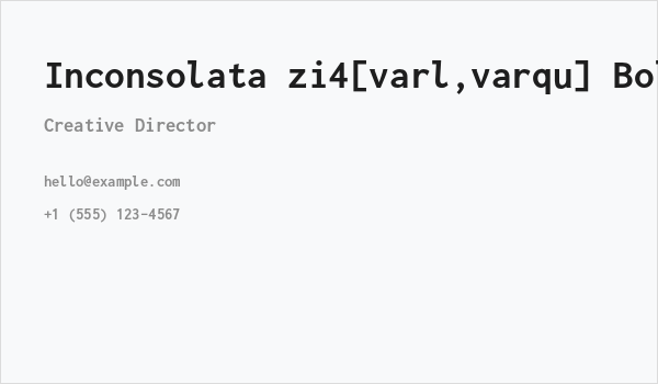 Inconsolata zi4[varl,varqu] Bold Business Card