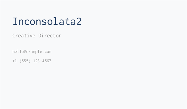 Inconsolata2 Business Card