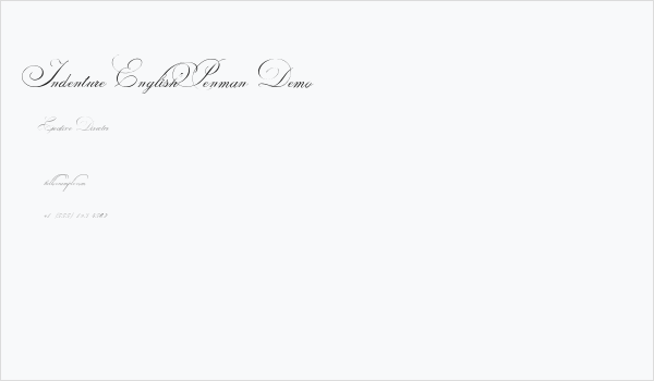 Indenture English Penman Demo Business Card
