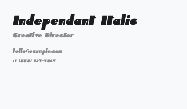Independant Italic Business Card