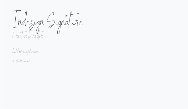 Indesign Signature Business Card