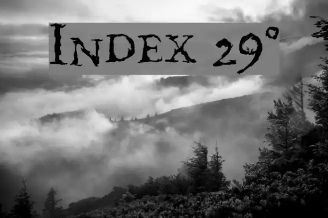 Index 29° Font examples