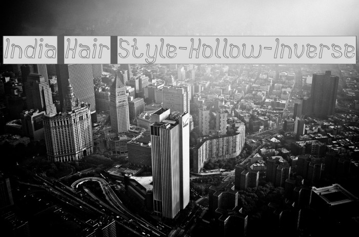 India Hair Style-Hollow-Inverse Font examples