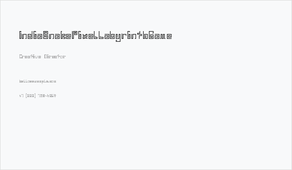 IndiaSnakePixelLabyrinthGame Business Card