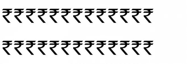 Indian Rupee Font फ़ॉन्ट अपरकेस