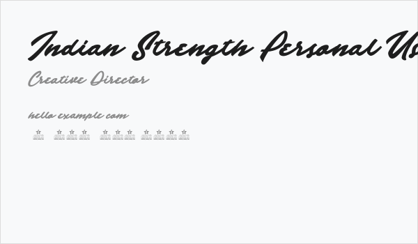 Indian Strength Personal Use  Business Card