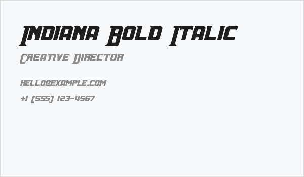 Indiana Bold Italic Business Card