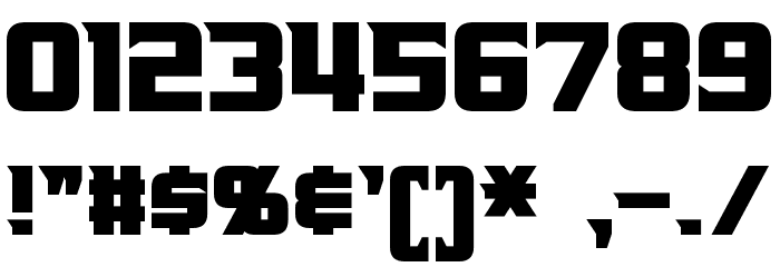 Indiana Bold フォント その他の文字